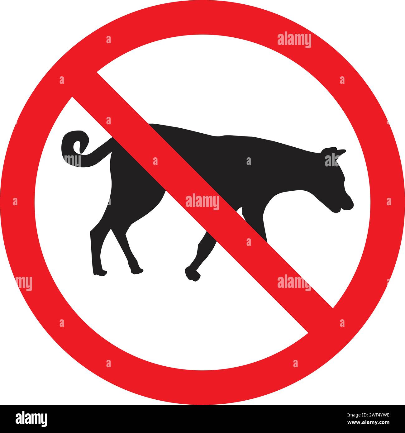 Dog not allowed sign, Dog Prohibition sign silhouette, no dogs allowed Stock Vector