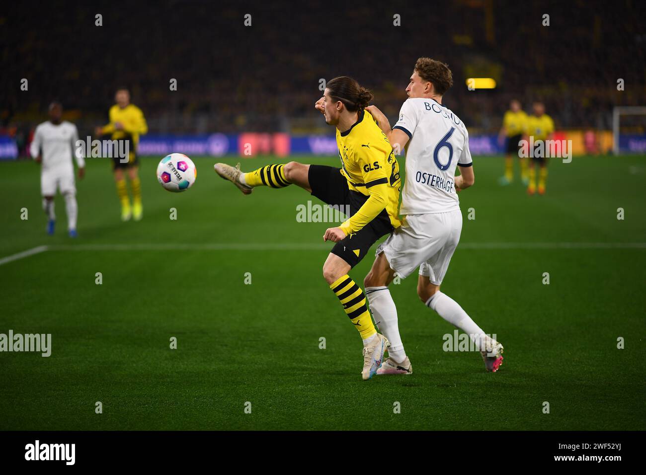 DORTMUND, GERMANY - 28 JANUARY, 2024: Marcel Sabitzer, The football match of Bundesliga Borussia Dortmund vs Bochum at Signal Iduna Park Stock Photo