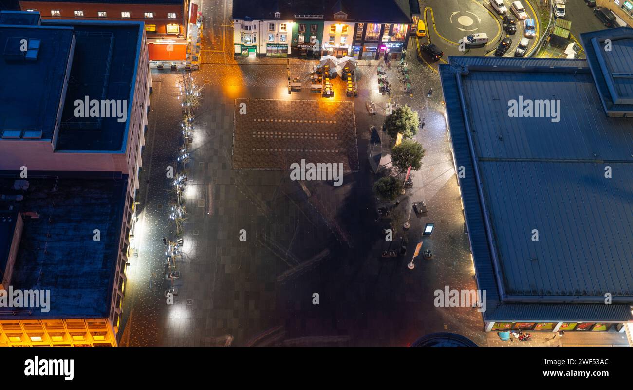 Williamson Square, Liverpool, as seen from St John's Beacon in January 2024. Stock Photo