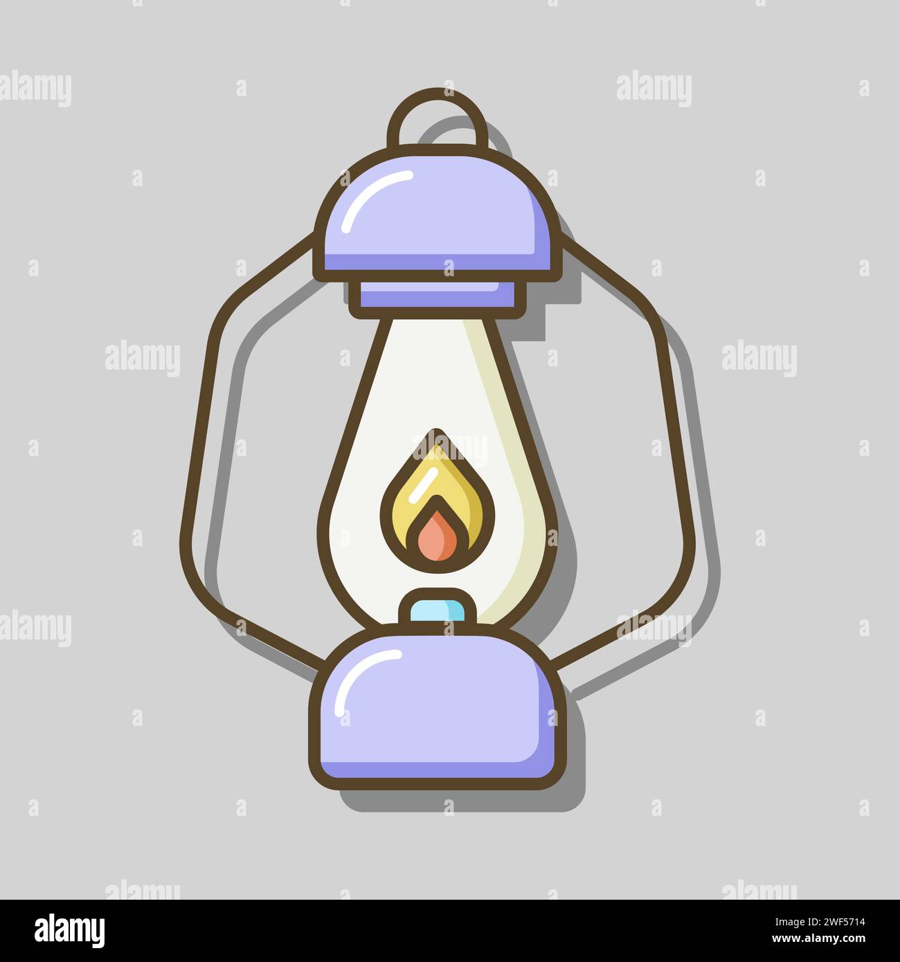 Vintage camping lantern isolated vector icon. Old lamp for hiking. Hiking sign. Graph symbol for travel and tourism web site and apps design, logo, ap Stock Vector