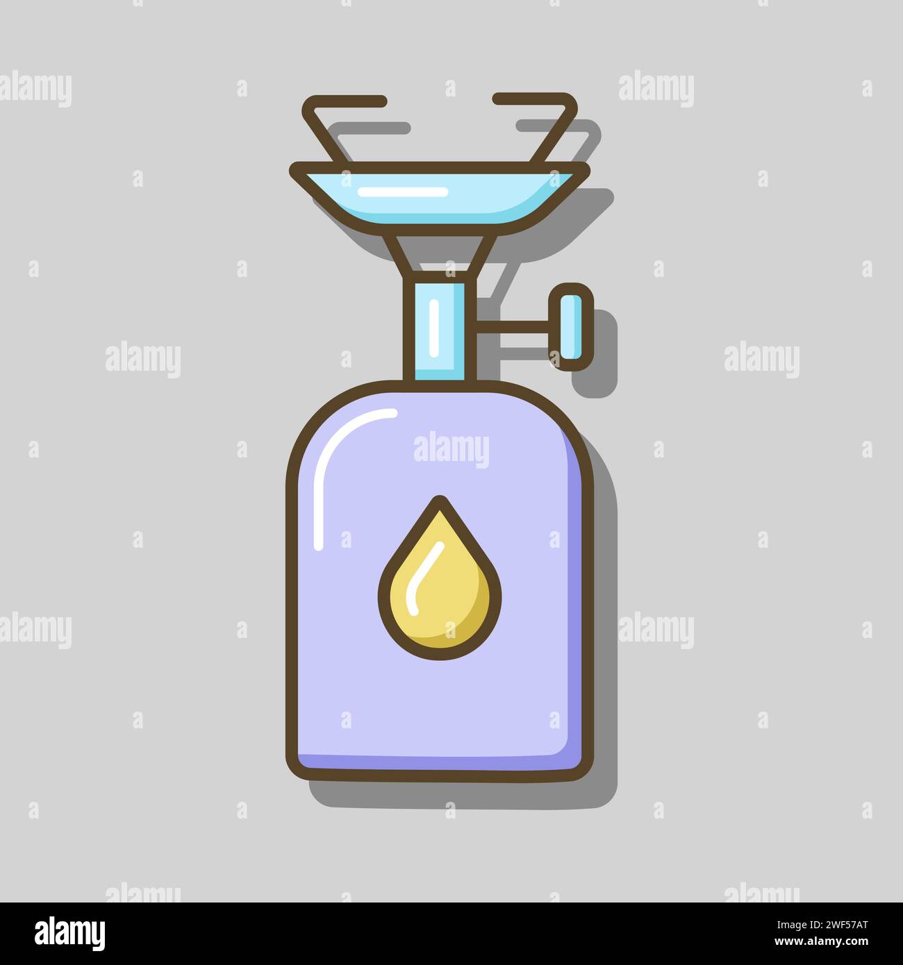 Camping gas stove vector icon. Camping and Hiking sign. Graph symbol for travel and tourism web site and apps design, logo, app, UI Stock Vector