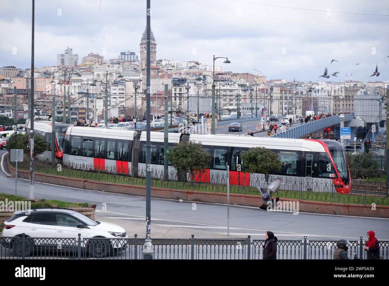 Istanbul, Turkey. 28th Jan, 2024. A view of the Bosporus Strait in ...