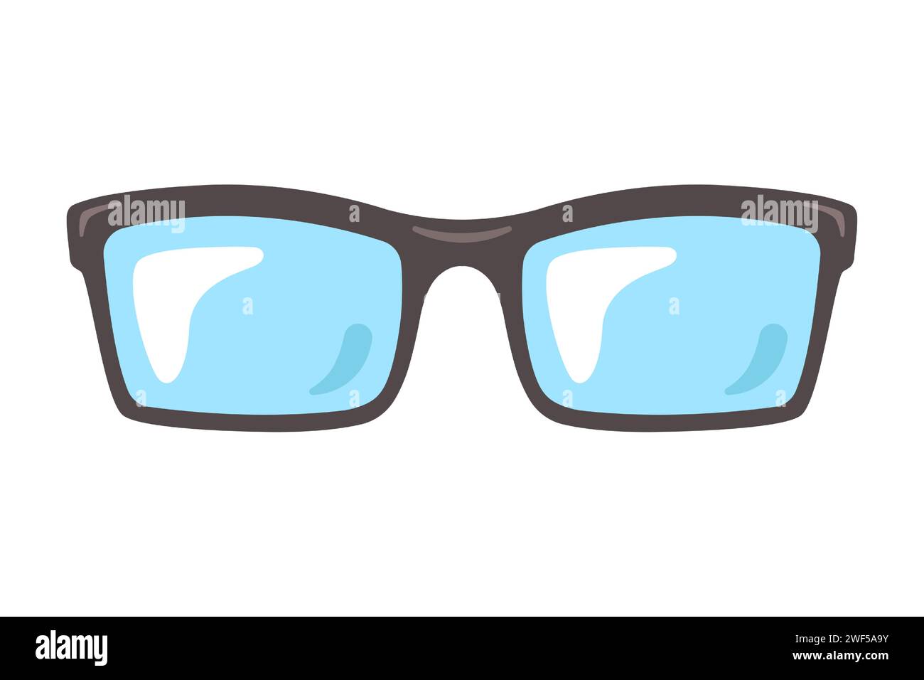 black glasses for vision. flat vector illustration Stock Vector Image ...