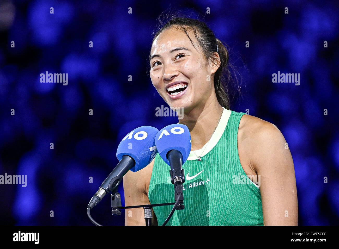 Paris, France. 27th Jan, 2024. Zheng Qinwen during the Australian Open