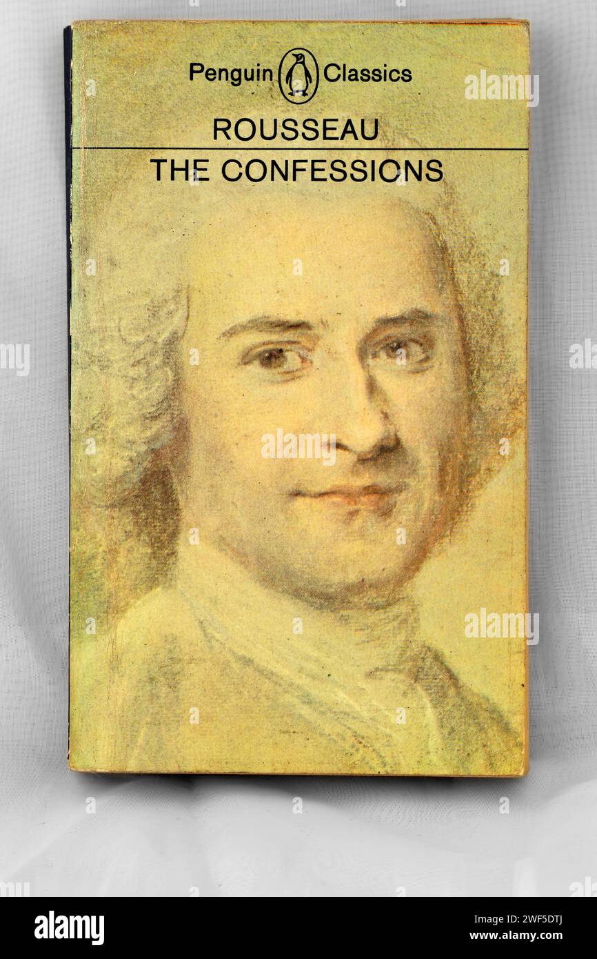 The Confessions by Jean-Jacques Rousseau. Book cover on light / white ...