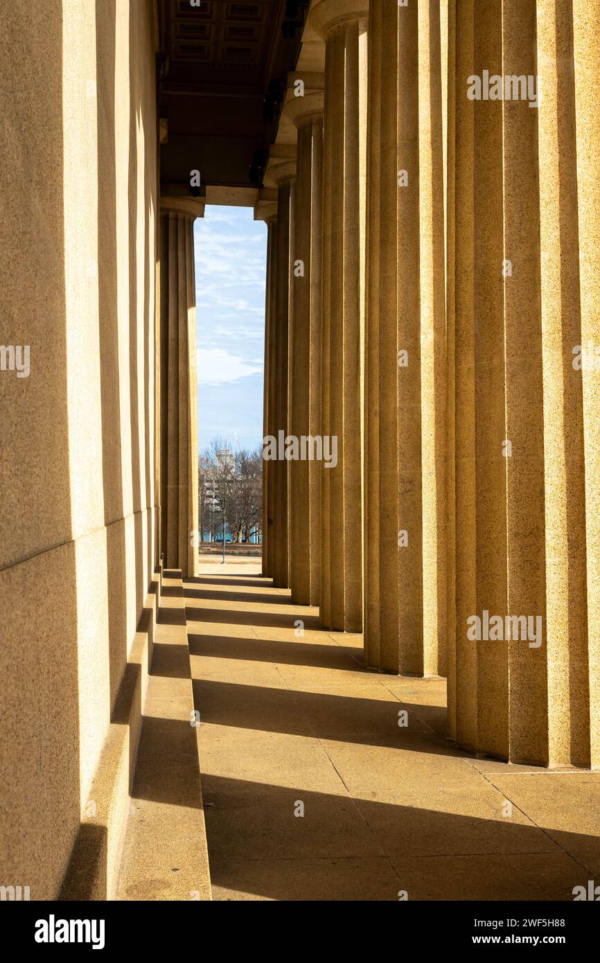 Parthenon Replica columns at Centennial Park in Nashville, Tennessee nobody Stock Photo