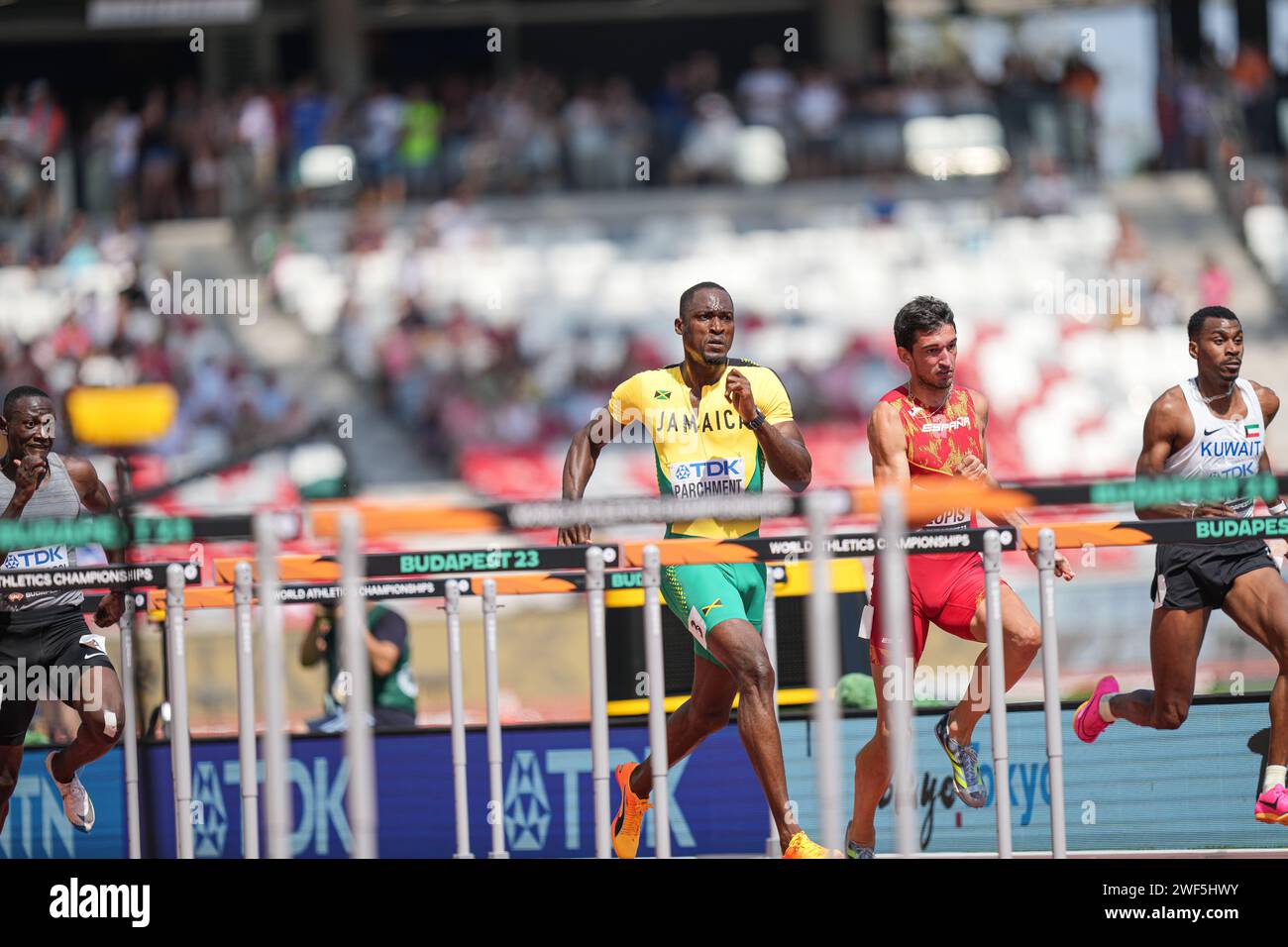 Hansle PARCHMENT participating in the 110 meters hurdles at the World