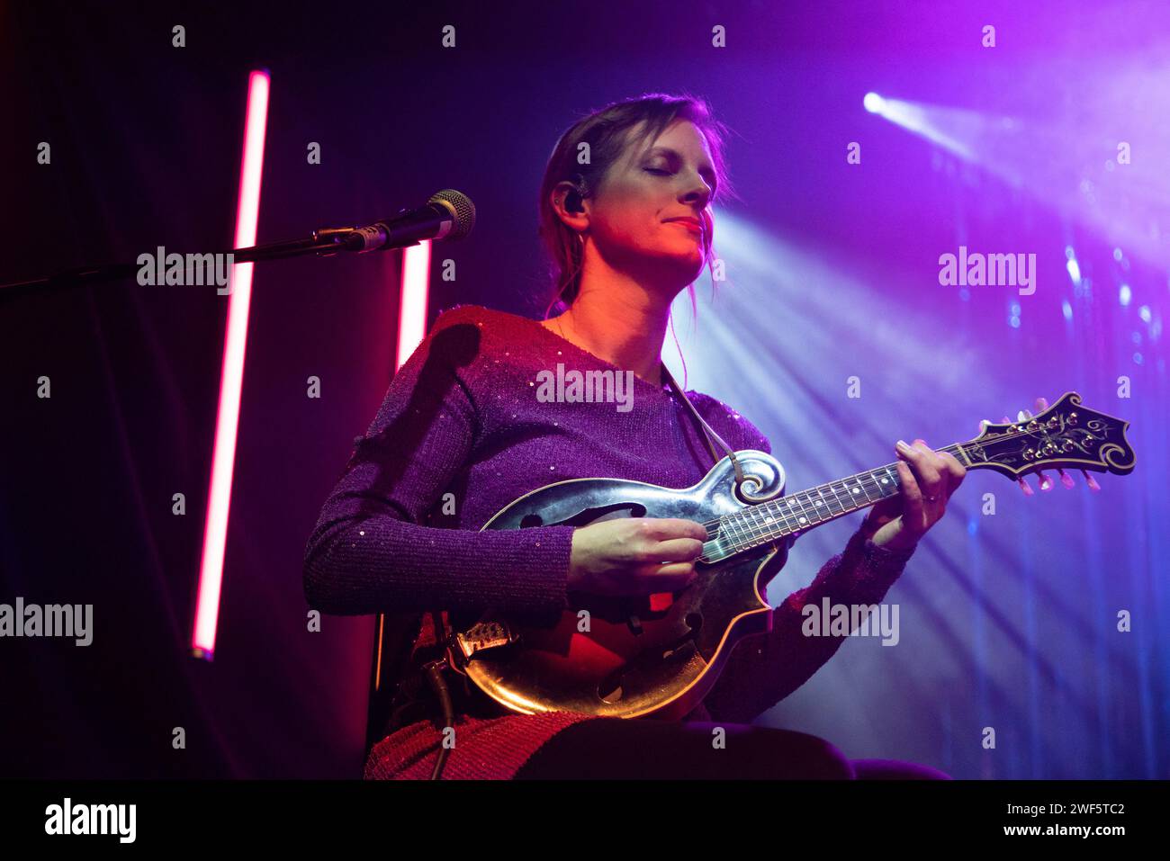 Glasgow Scotland. 21 January 2024. Scottish mandolin player LauraBeth