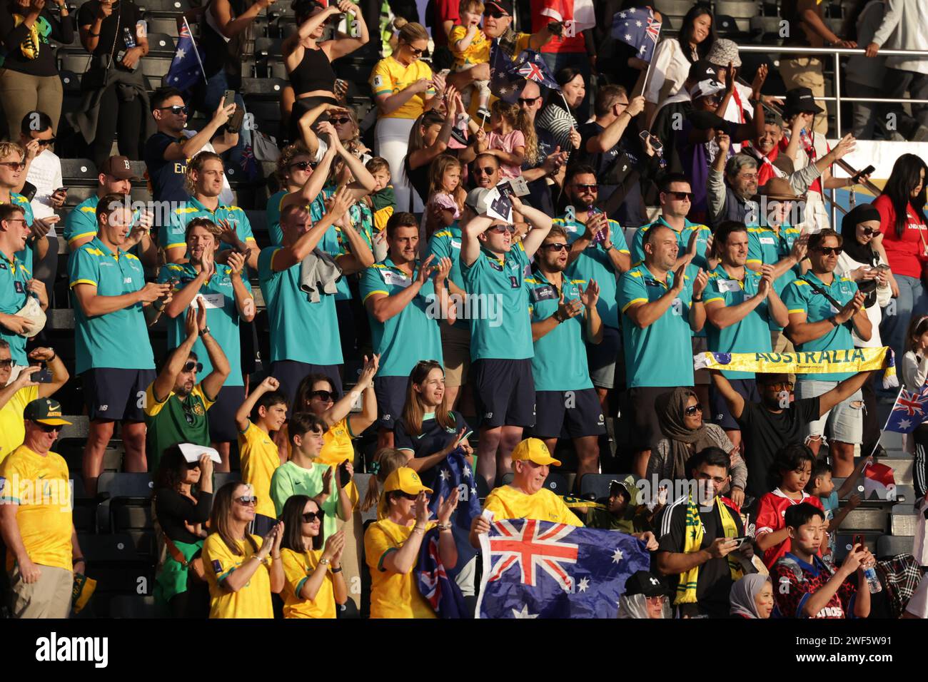 DOHA, QATAR - JANUARY 28: fans of australia during the AFC Asian Cup ...