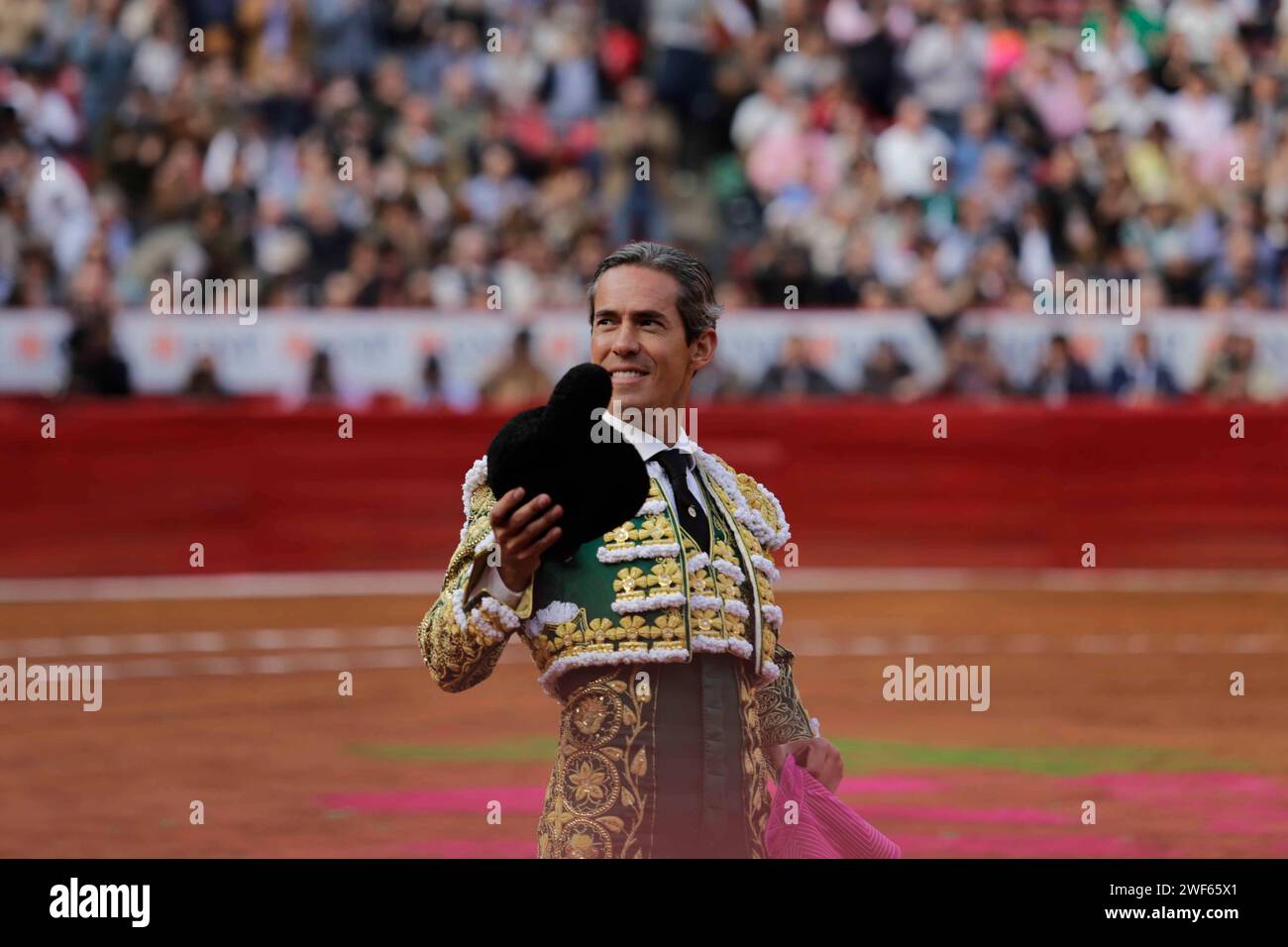 Mexico City, Mexico City, Mexico. 28th Jan, 2024. Bullfighter DIEGO SILVETI at the reopening of the Monumental Plaza de Toros Mexico (Credit Image: © Luis E Salgado/ZUMA Press Wire) EDITORIAL USAGE ONLY! Not for Commercial USAGE! Credit: ZUMA Press, Inc./Alamy Live News Stock Photo