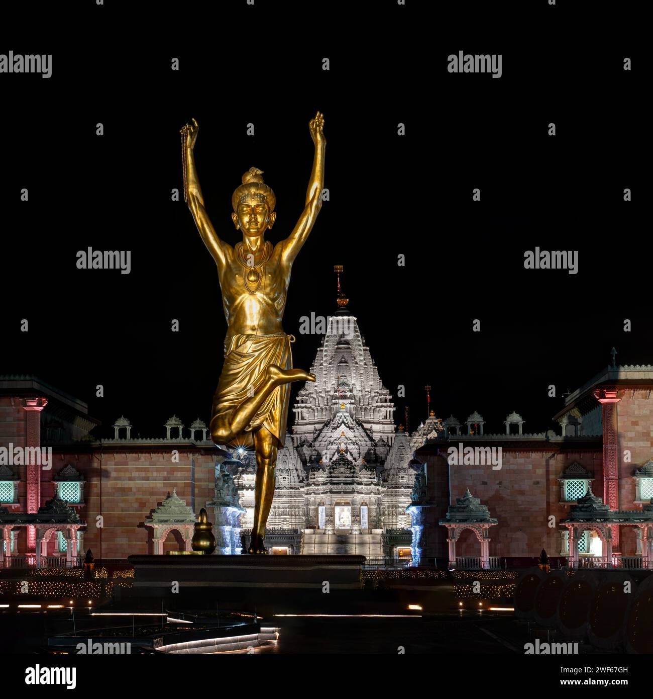 Statue of Nilkanthvarni. BAPS Swaminarayan Akshardham. Hindu temple. Robbinsville, NJ, USA Stock Photo