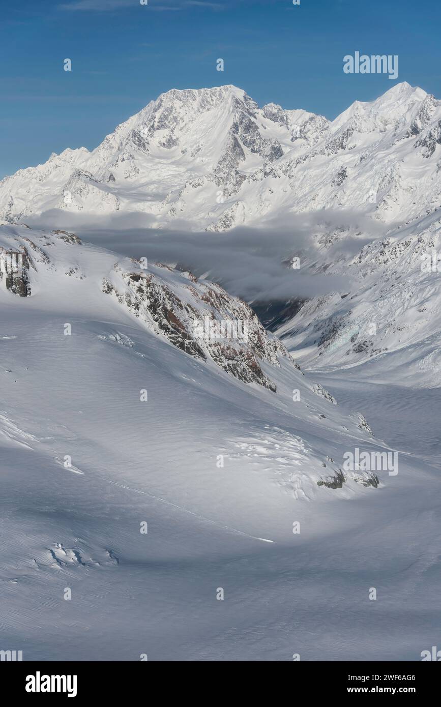 Aerial view mount cook glacier hi-res stock photography and images - Alamy