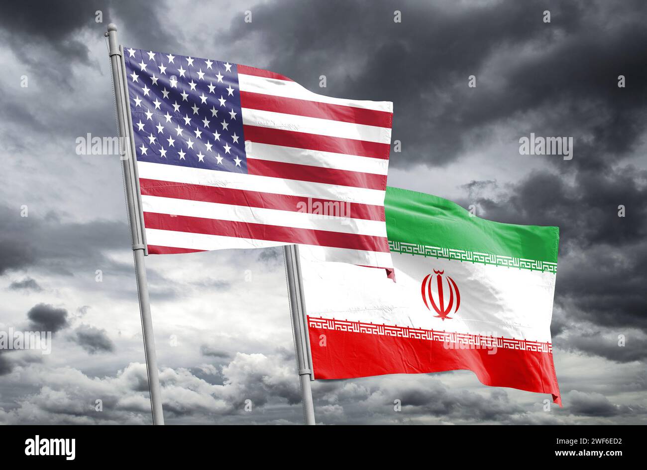 us vs iran flag The spectre of a direct USIranian military conflict