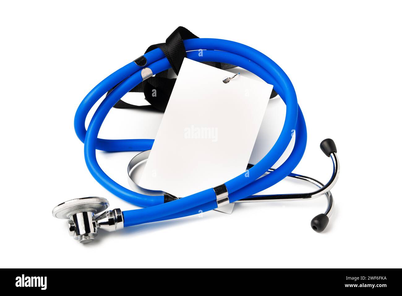 Blank badge and stethoscope on white background Stock Photo - Alamy
