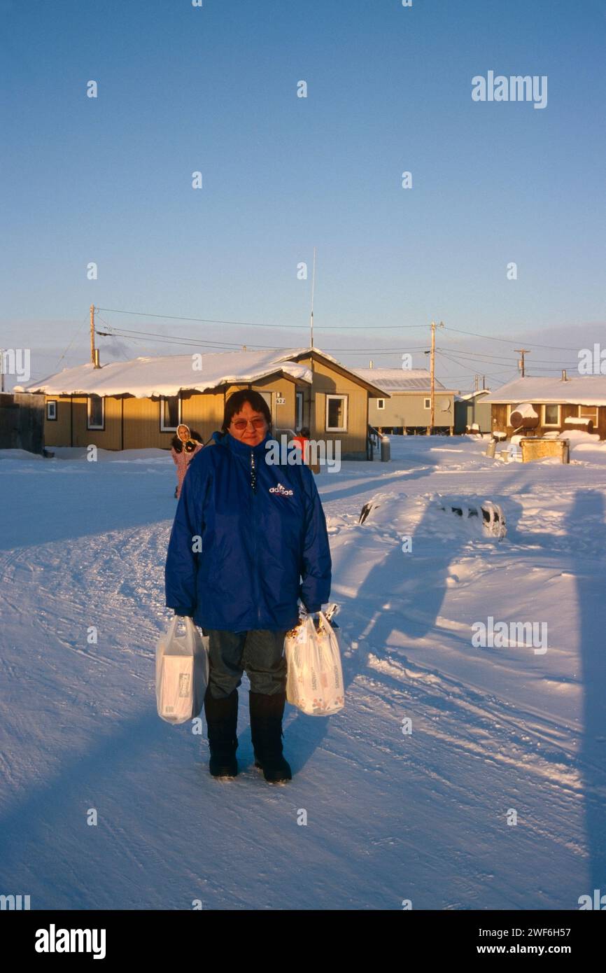Sue Gordon, local Inupiat resident in the native village of Kaktovik, Barter Island, Arctic