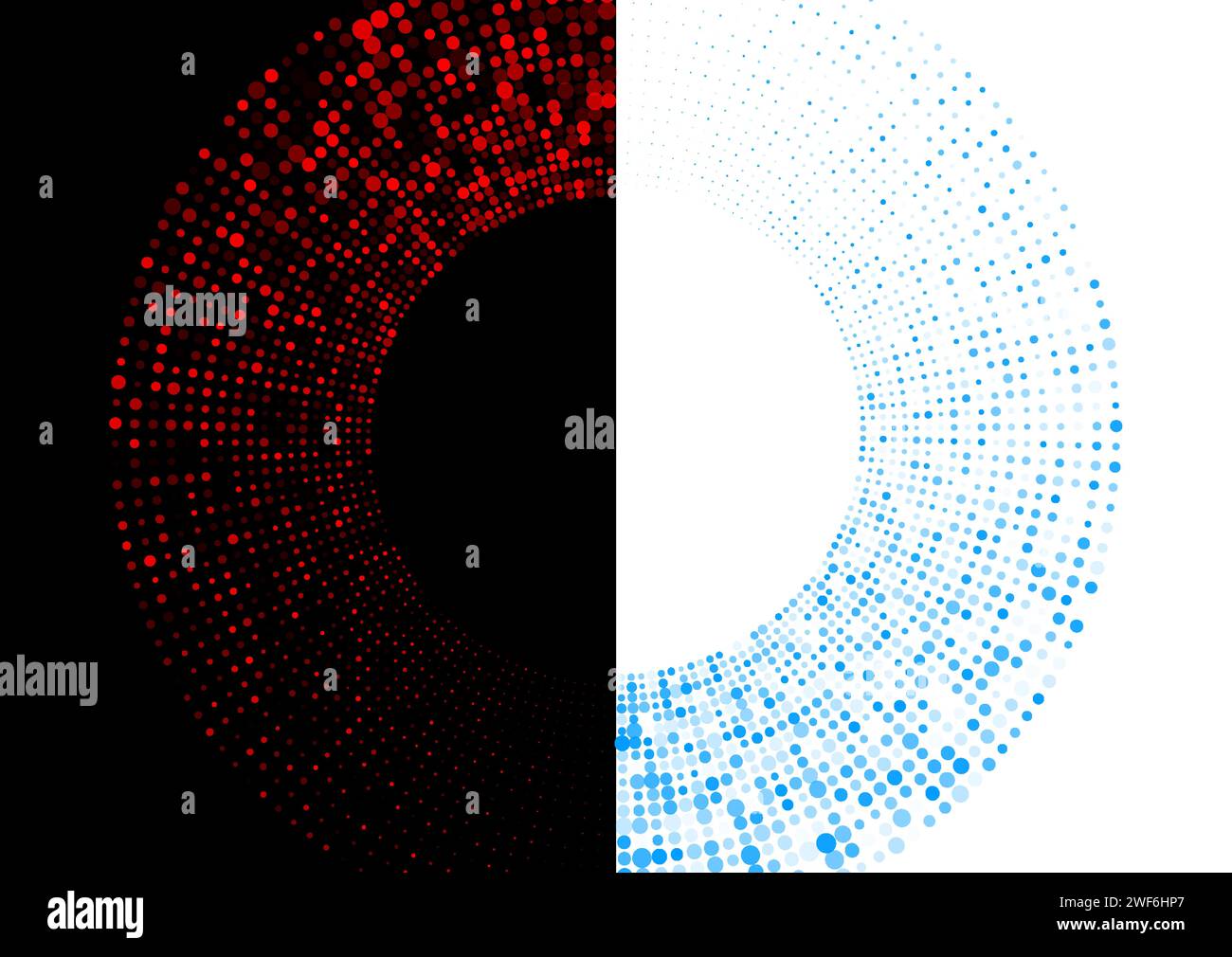 Futuristic minimal tech contrast halftones dotted circles abstract ...