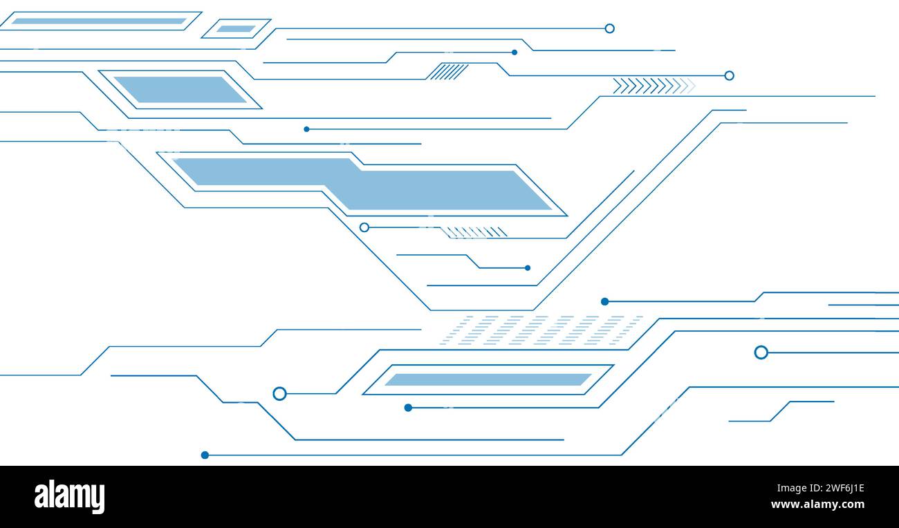 Minimal abstract futuristic tech background with blue circuit board ...