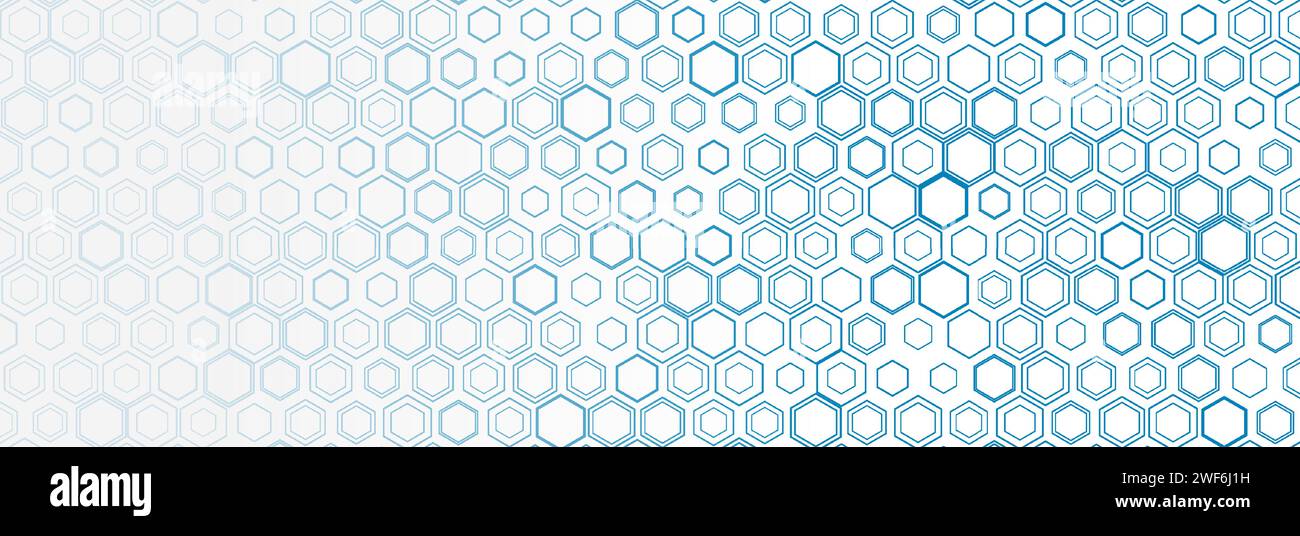 Geometric minimal background with abstract linear hexagons grid. Vector blue polygonal design Stock Vector