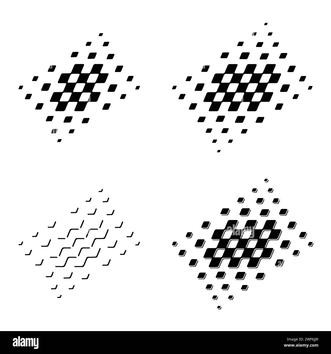 Race checkered square halftone Stock Vector
