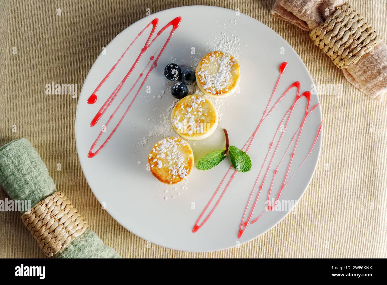 Sweet Symphony: A Trio of Tempting Treats on a White Platter Stock Photo