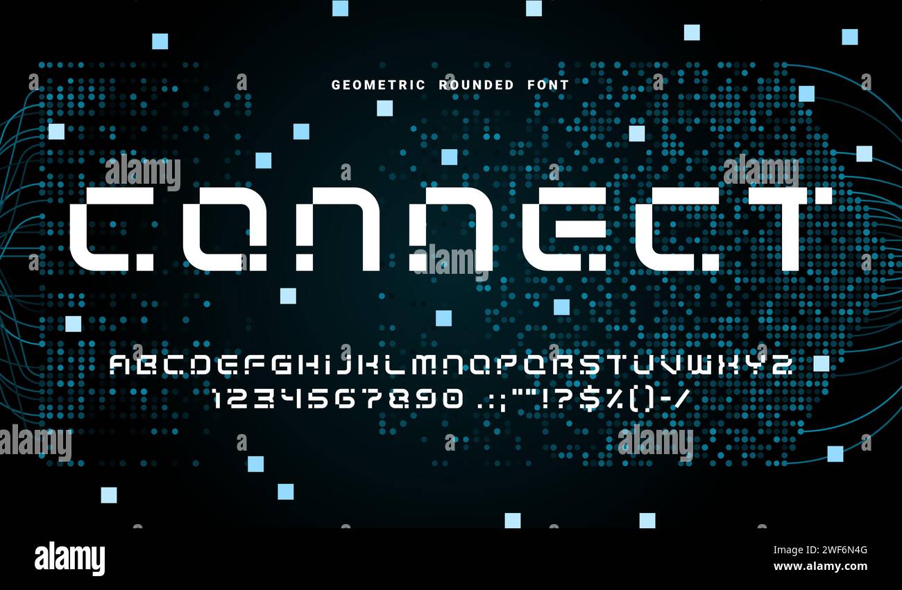 Modern Geometric Font Abstract Tech Type And Futuristic Technology