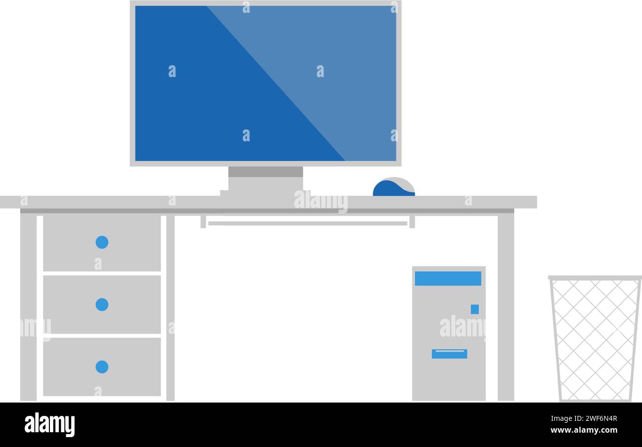 Empty office workstation Stock Vector Images - Alamy