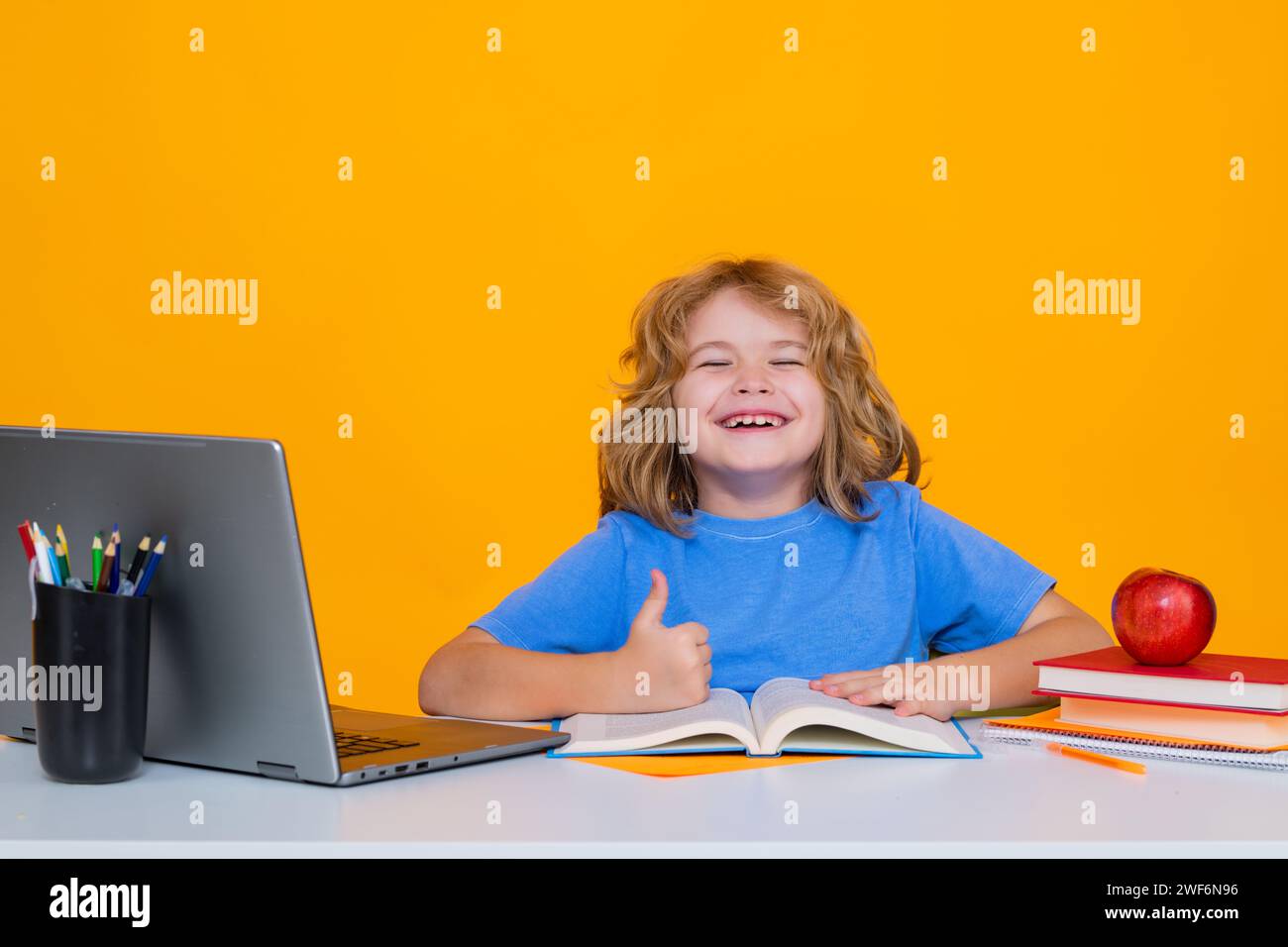 School child student learning in class, study english language at ...