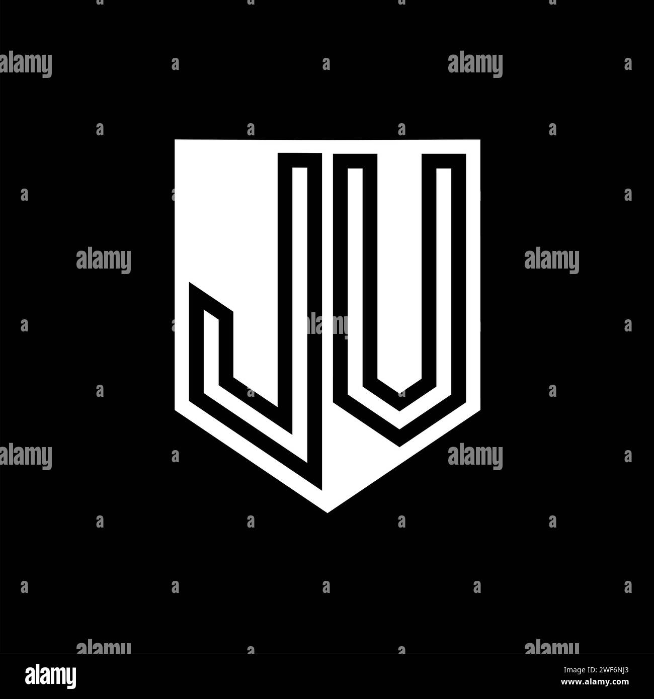 JV Letter Logo monogram shield geometric line inside shield style ...