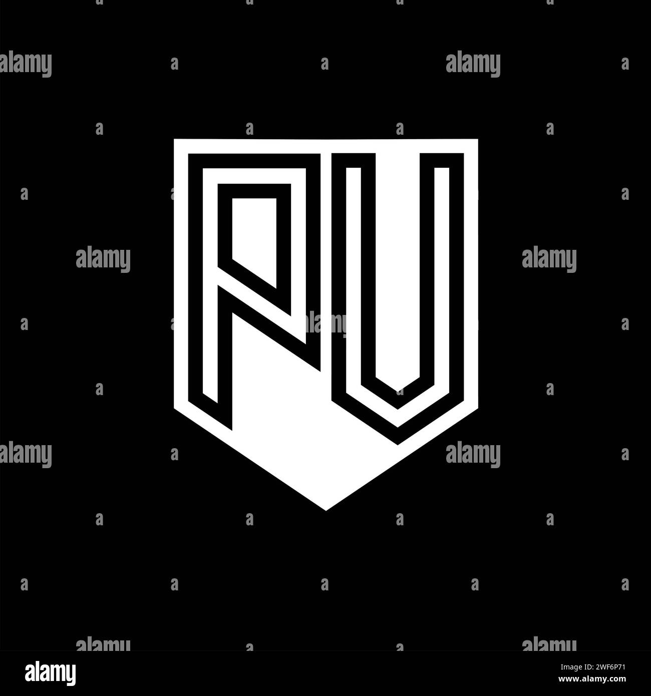 PV Letter Logo monogram shield geometric line inside shield style ...