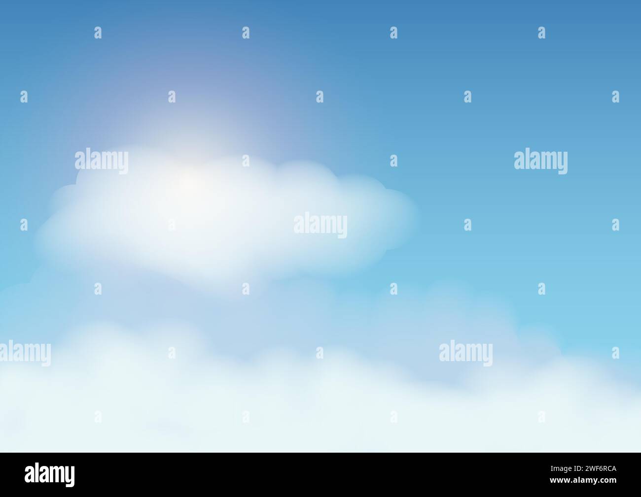 Clouds vector illustration, background template Stock Vector