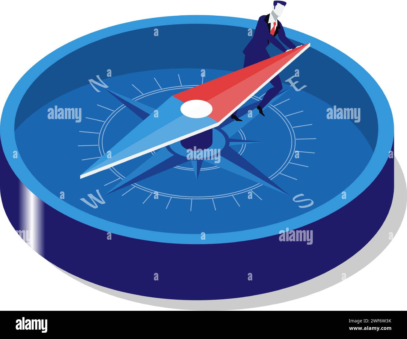 Businessman using compass vector icon on white Stock Vector Image & Art ...