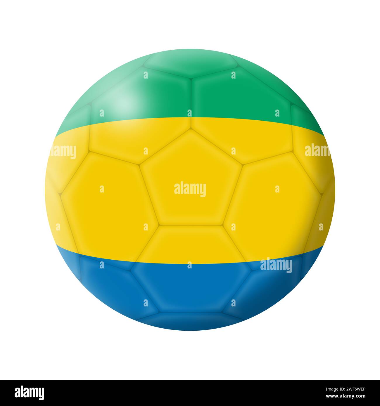 Gabon soccer ball football 3d illustration Stock Photo
