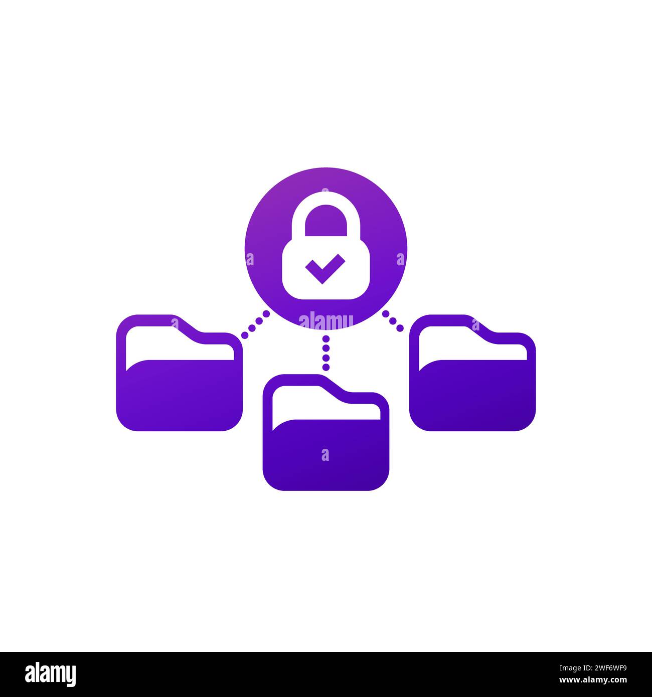 locked folders icon on white Stock Vector
