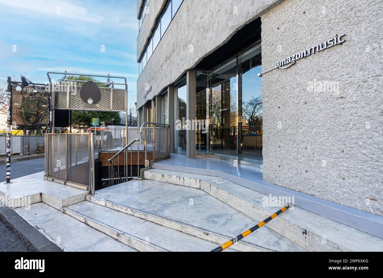 Tokyo, Japan. January 8, 2024. Exterior view of the Amazon Music brand