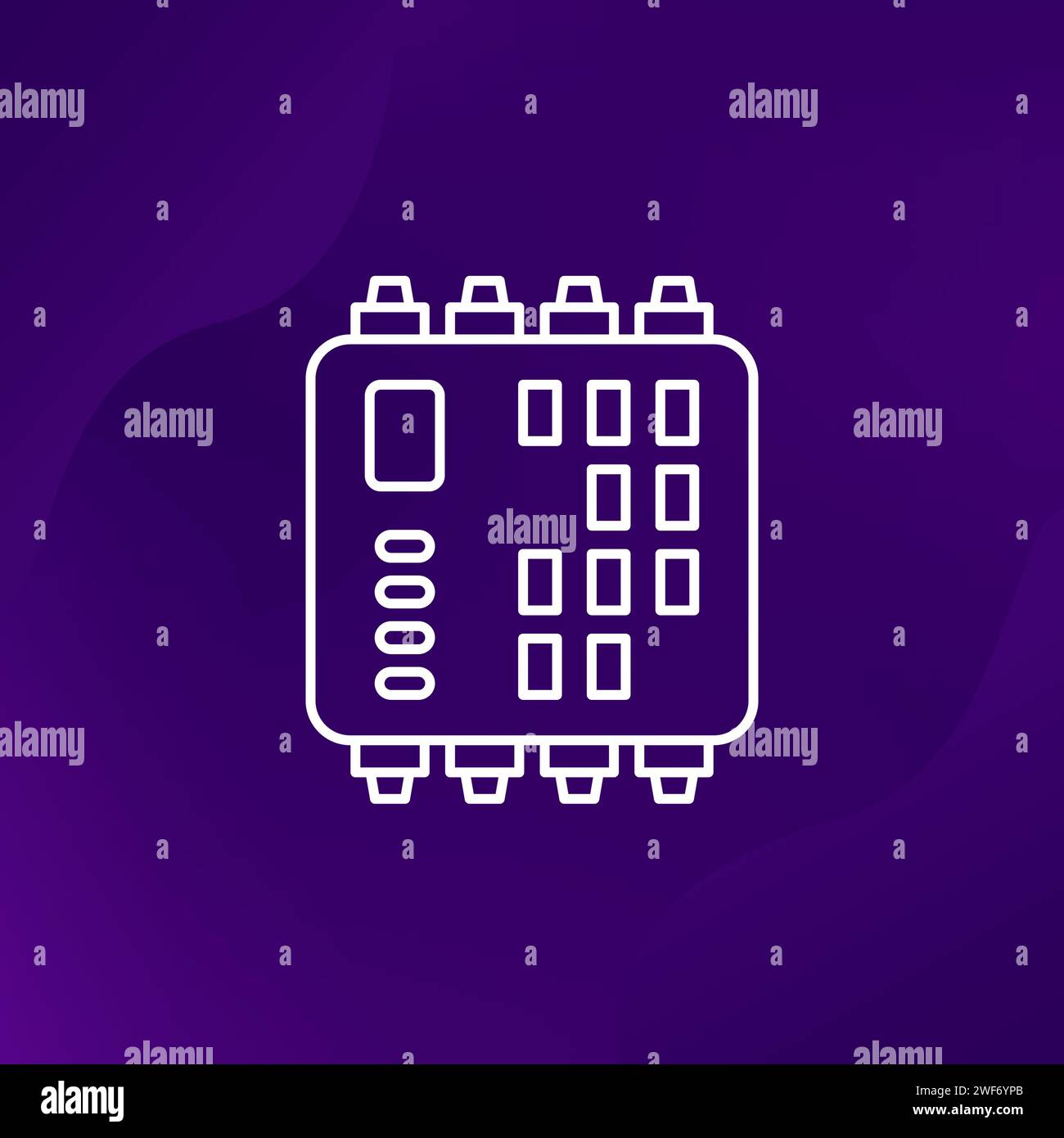 PLC Programmable logic controller line vector icon Stock Vector