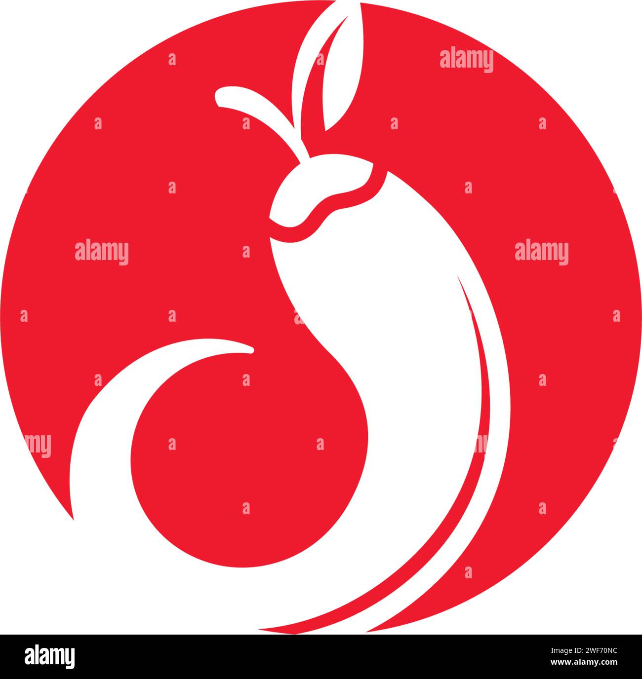 Red hot natural chili icon Template vector Illustration Stock Vector