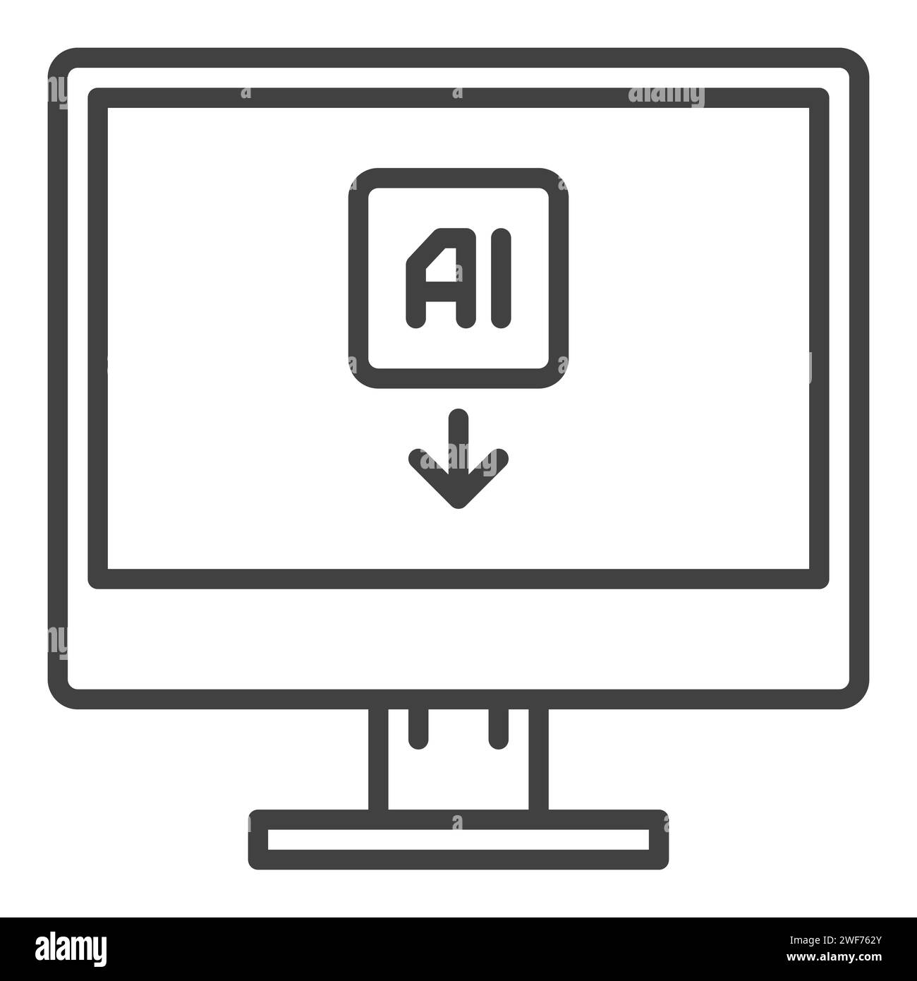 Artificial Intelligence Computer or PC vector AI technology concept ...