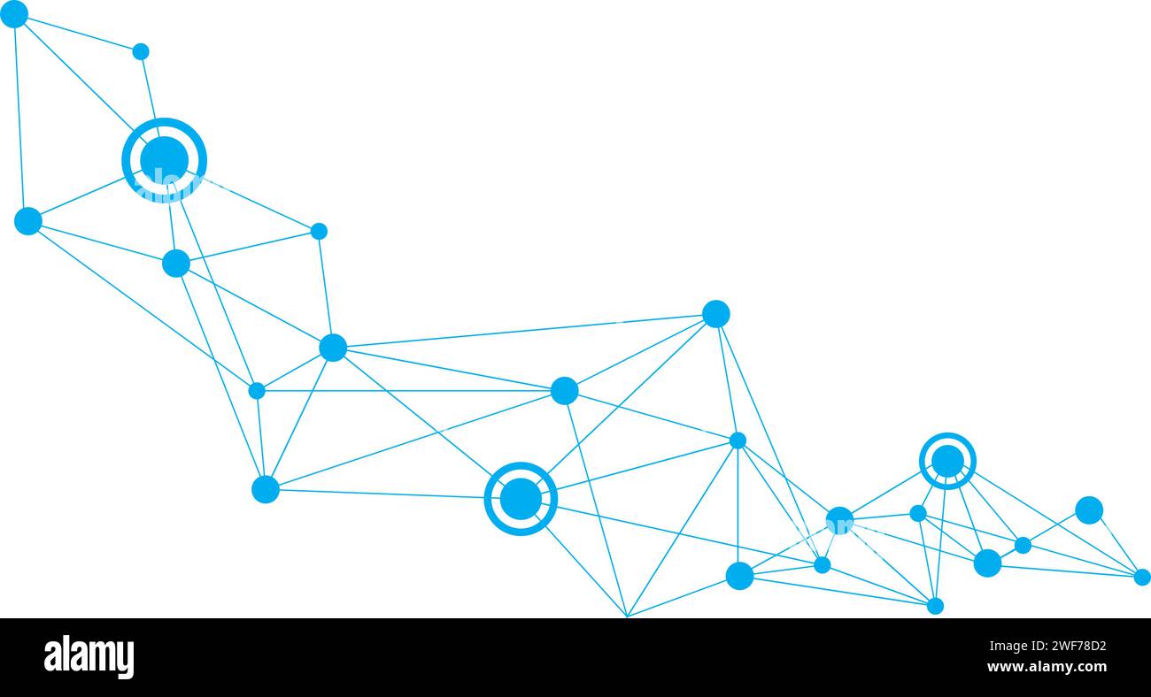 Polygonal Space Background with Connecting Dots and Lines vector Stock ...