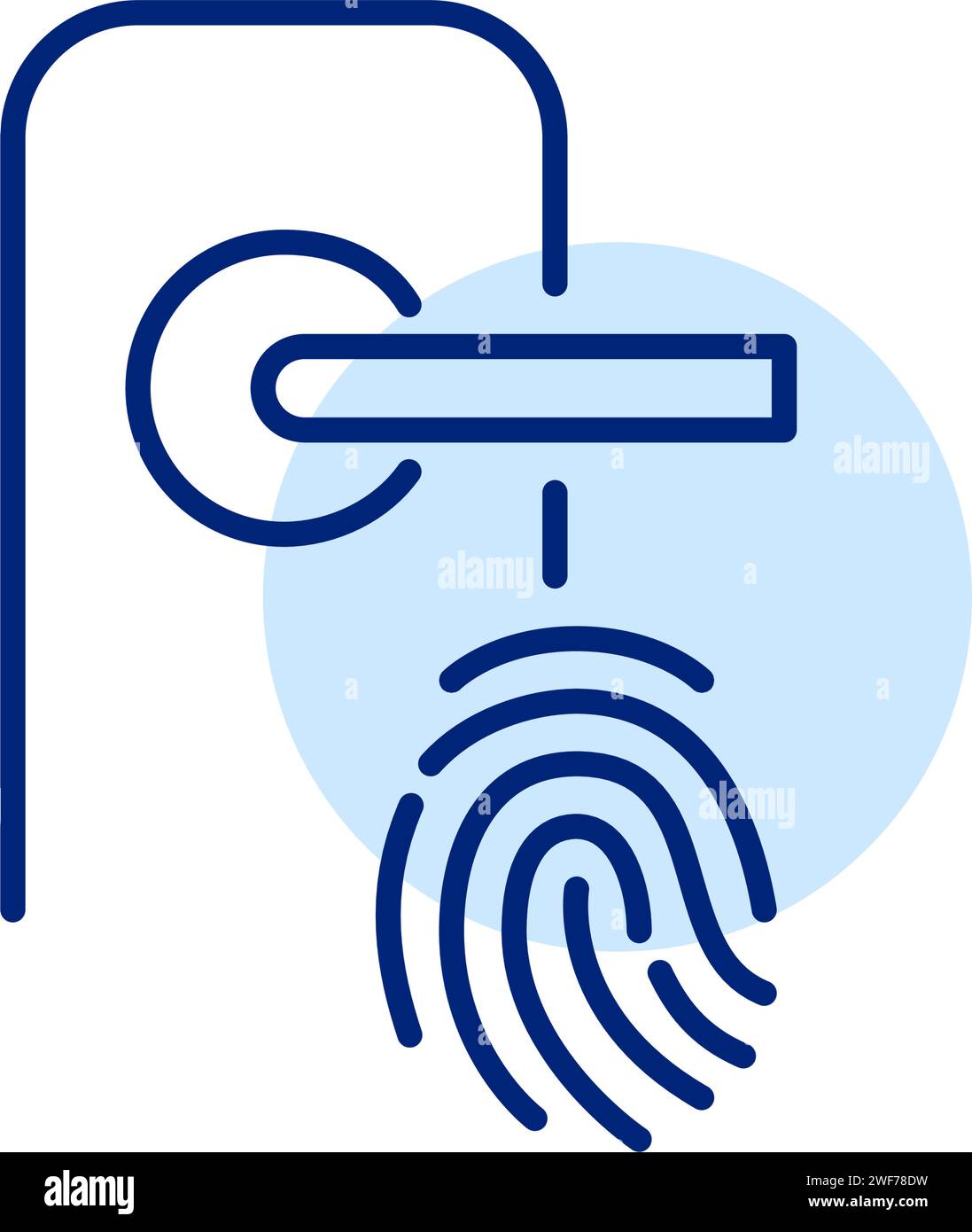 Smart lock with fingerprint recognition. Pixel perfect, editable stroke Stock Vector