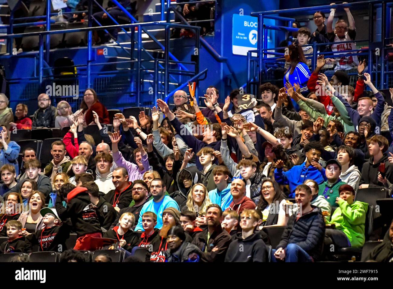 Supporters in full voice during the BBL Trophy Final at the Utilita