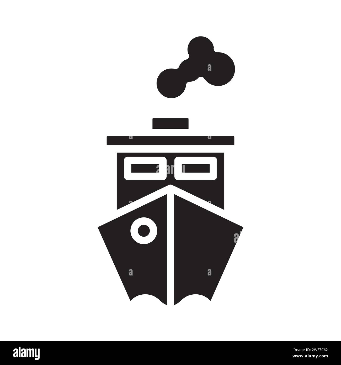 Ship Pollution glyph vector icon isolated Stock Vector