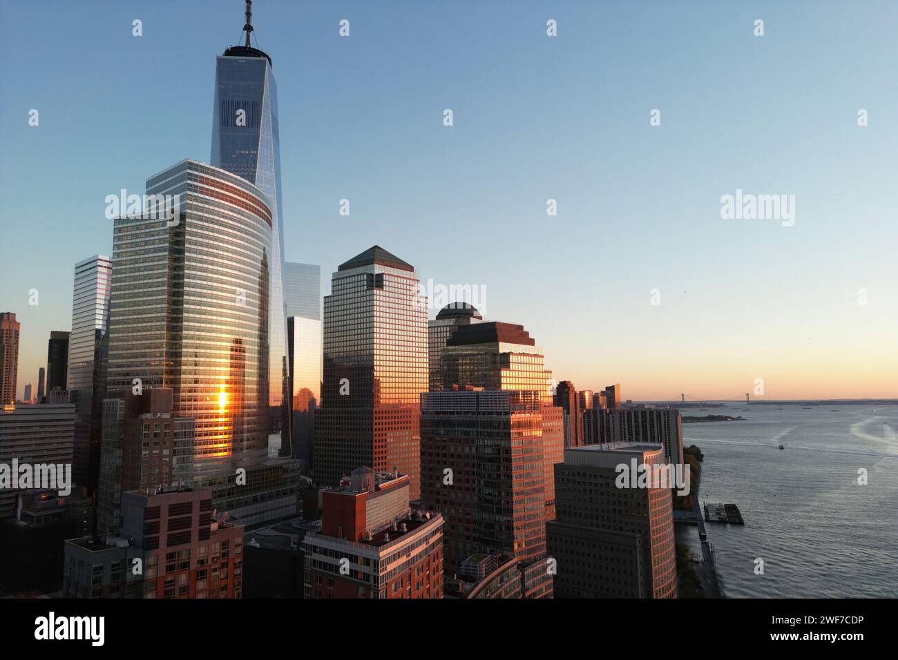 Aerial view of New York City midtown Manhattan skyline panorama view ...