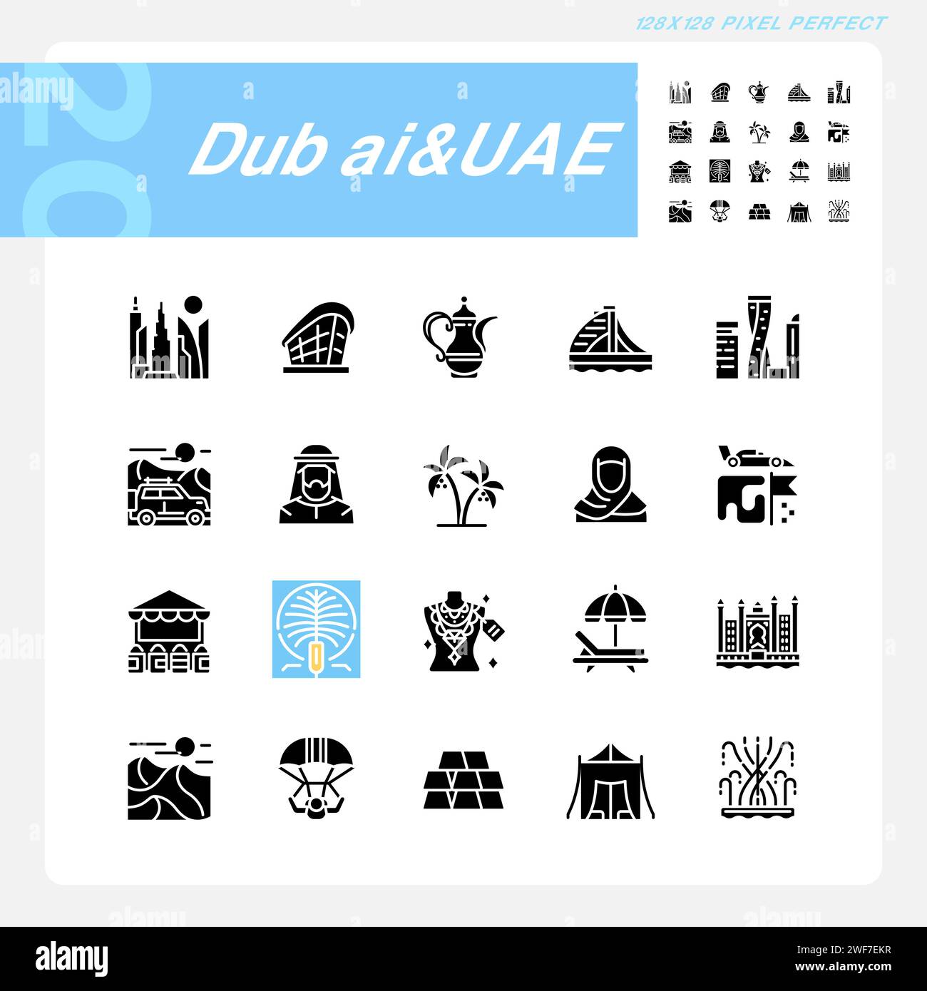 Arabian luxury lifestyle black glyph icons set on white space Stock ...