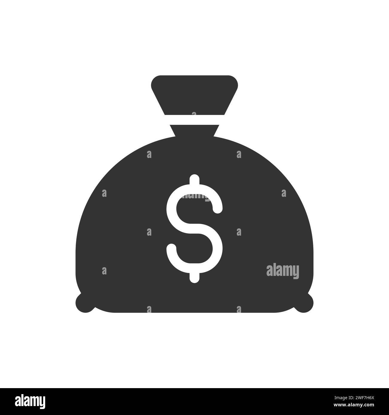 Money bag glyph vector icon isolated Stock Vector