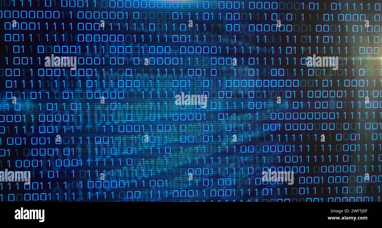 Image of data processing over dark background Stock Photo - Alamy
