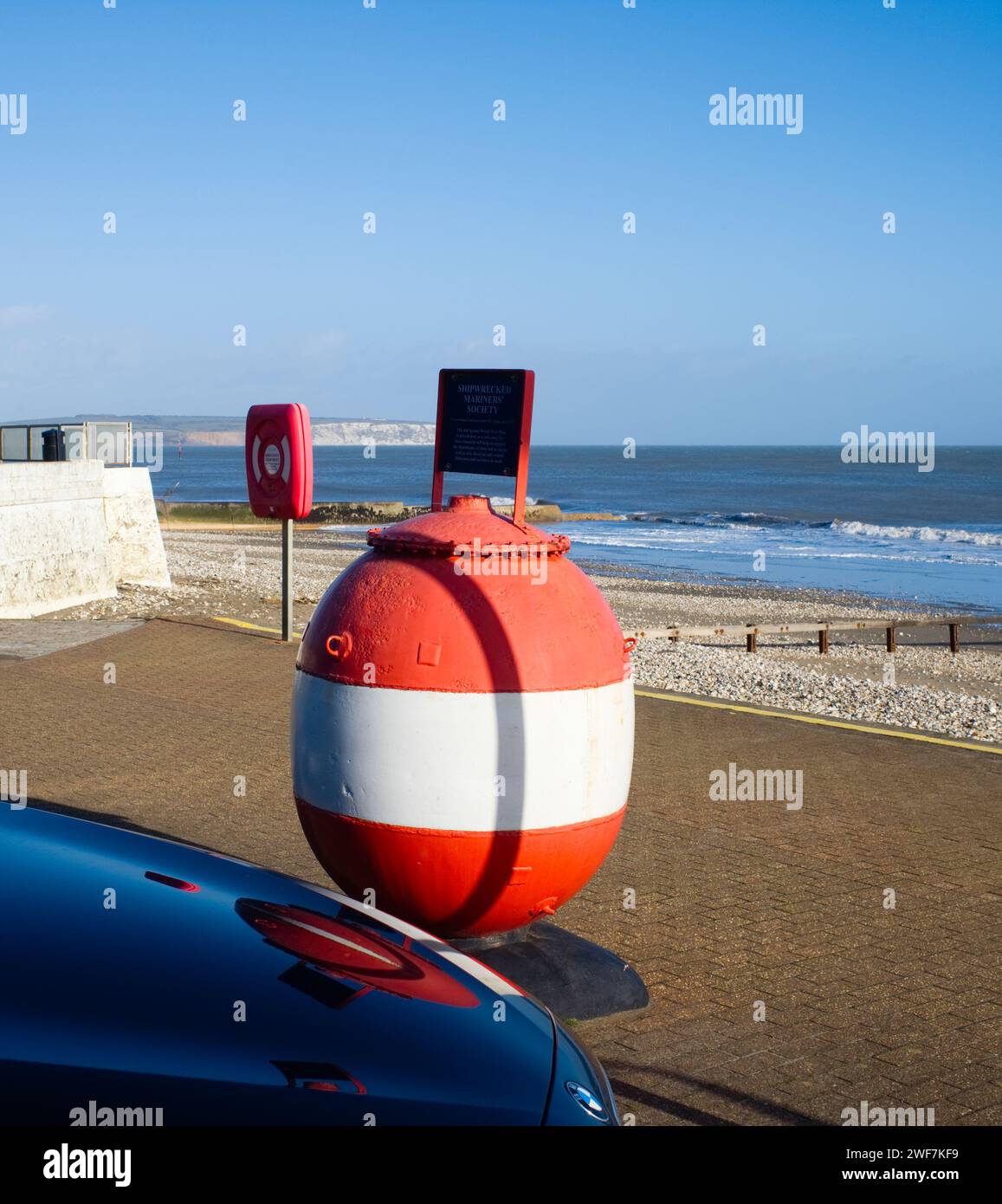 Shipwrecked Mariners' Society mine collecting box at Shanklin, Isle of Wight Stock Photo