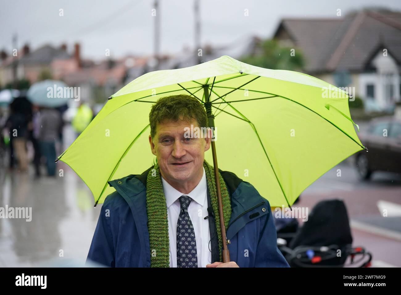 Minister for Transport Eamon Ryan speaks to reporters at the official