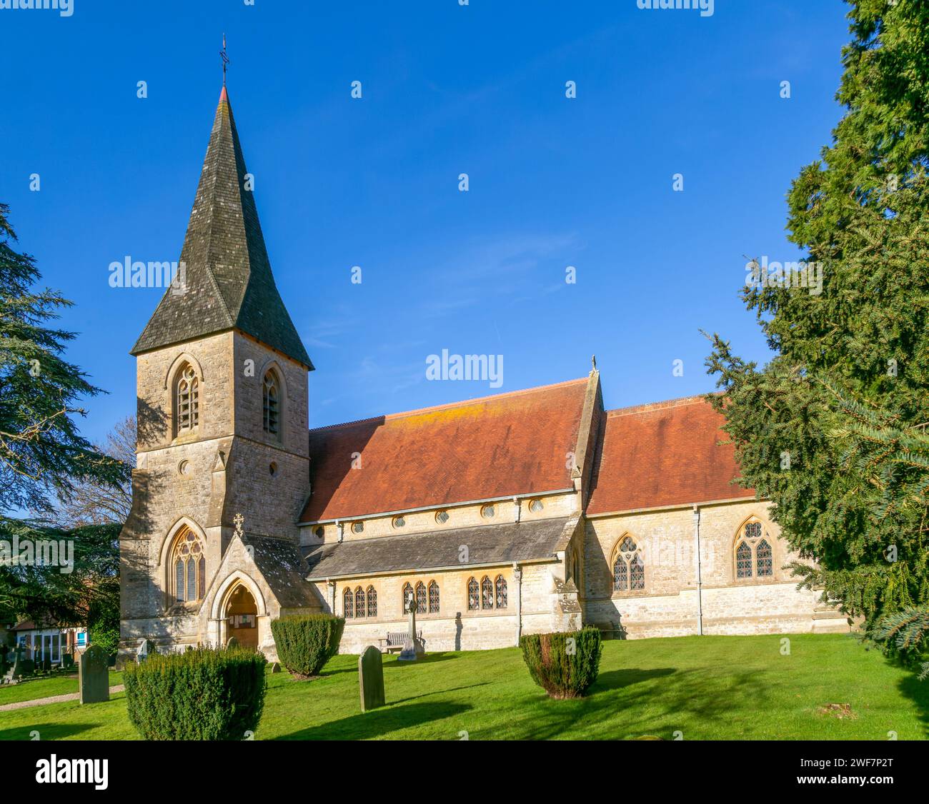 Village parish church of All Saints, Brightwalton, Berkshire, England, UK Stock Photo