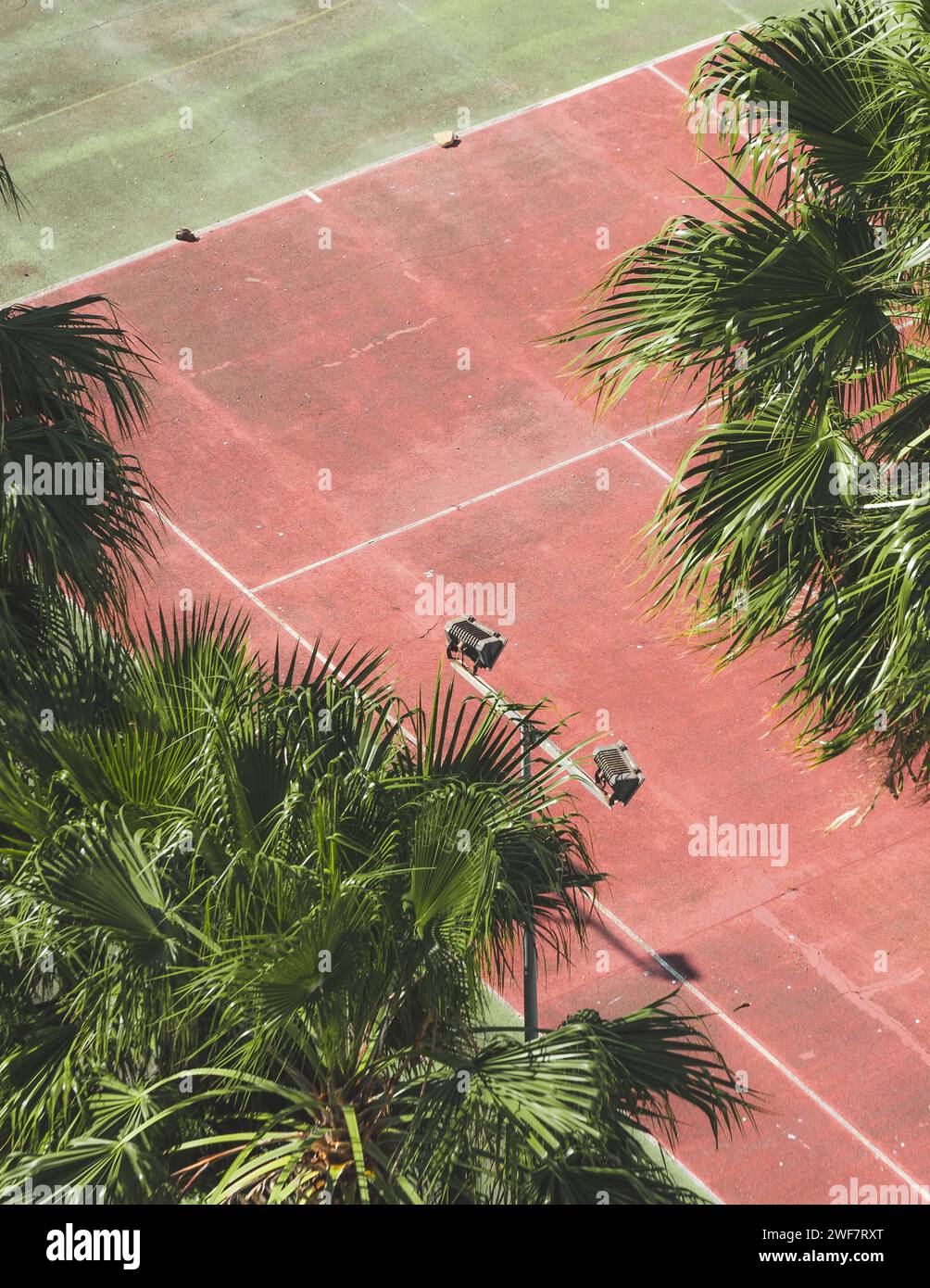 An aerial view of tennis court in Calpe, Alicante Stock Photo