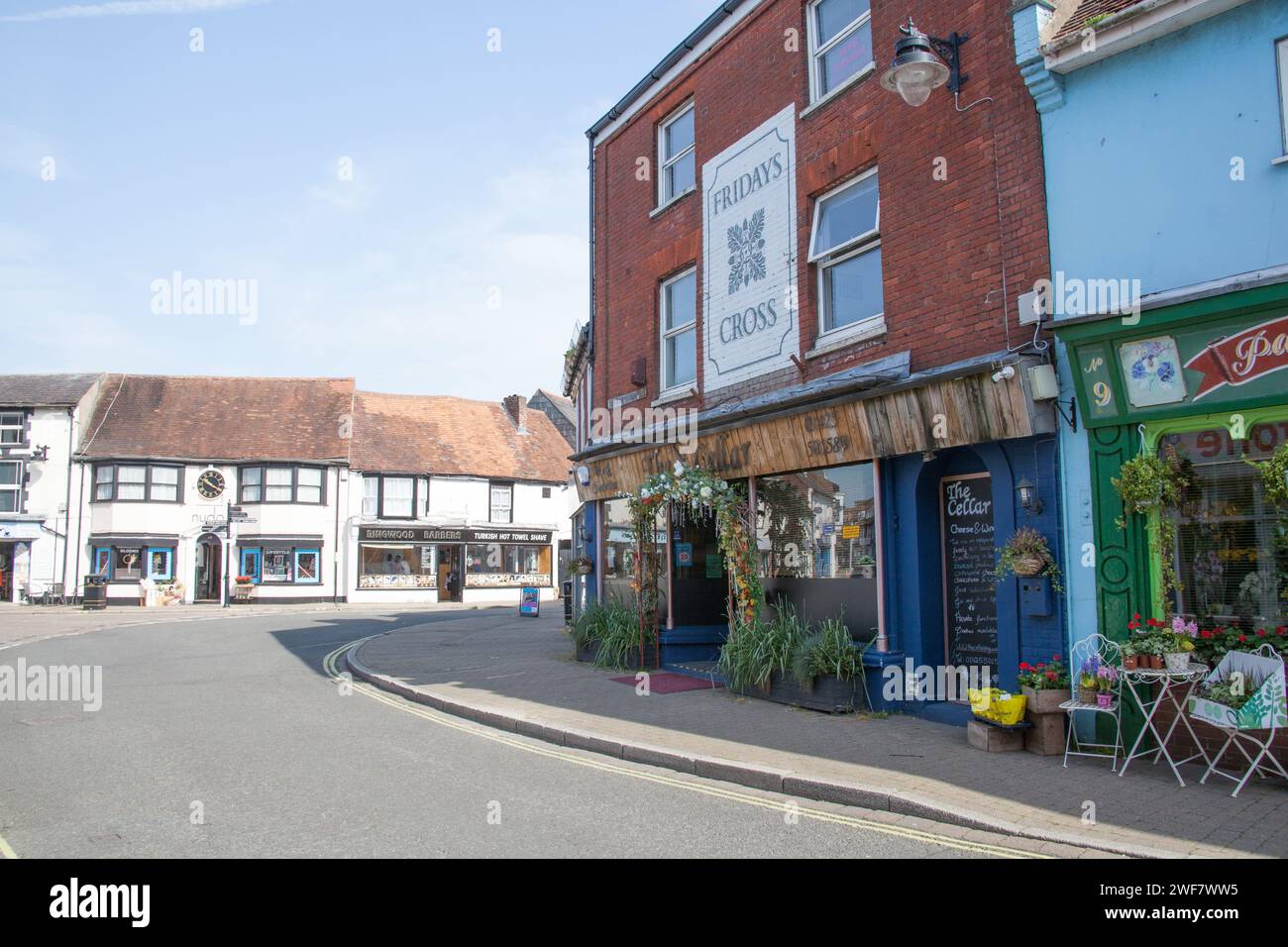 Rows of shops in Ringwood, Hampshire in the UK Stock Photo Alamy